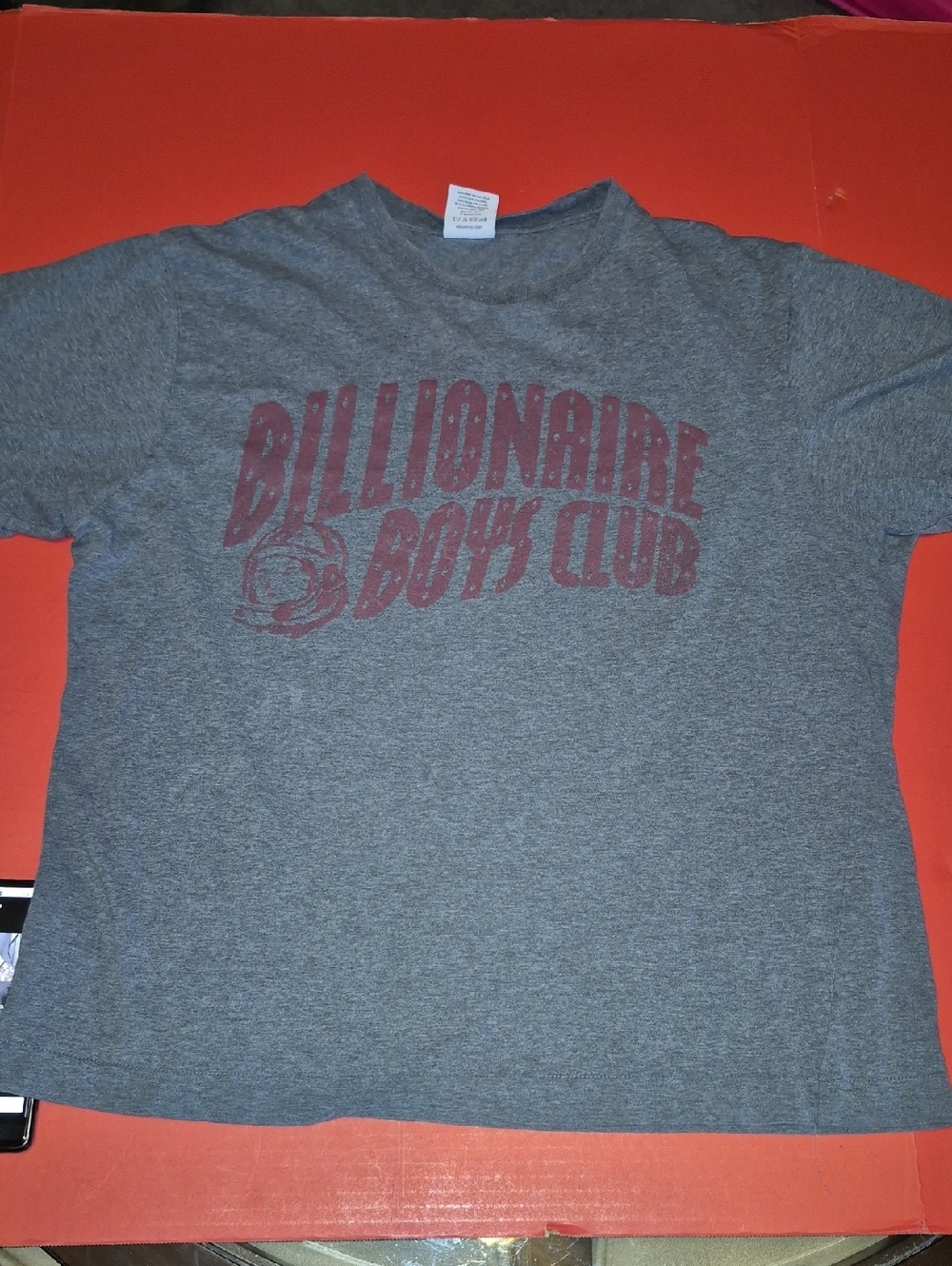 Billionaire Boys Club Gray Tee with Burgundy Print
